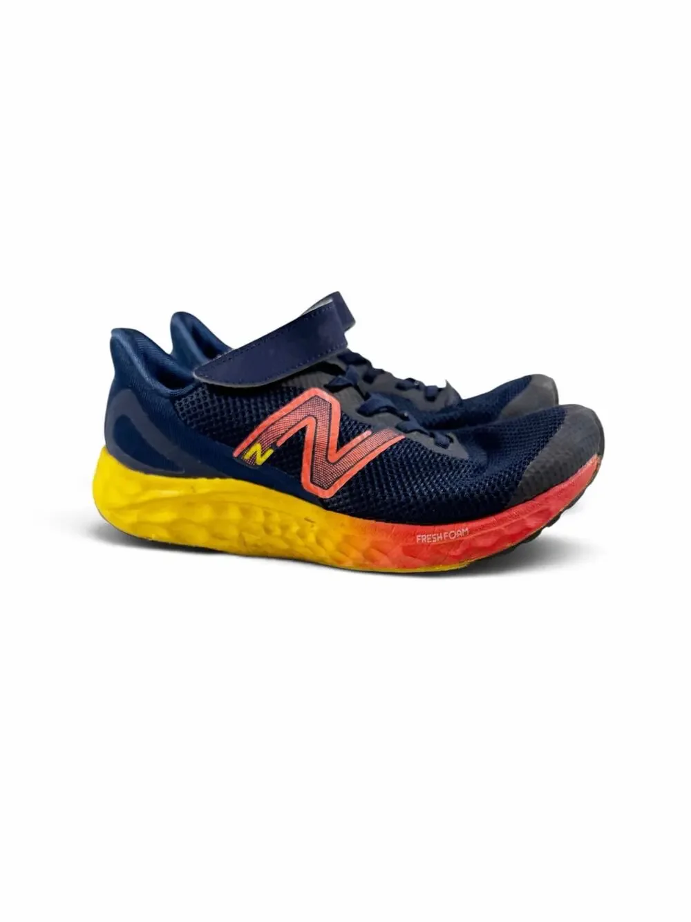 New Balance Fresh Foam Arishi v4 Running Shoes Navy Red Yellow Size 2.5 youth